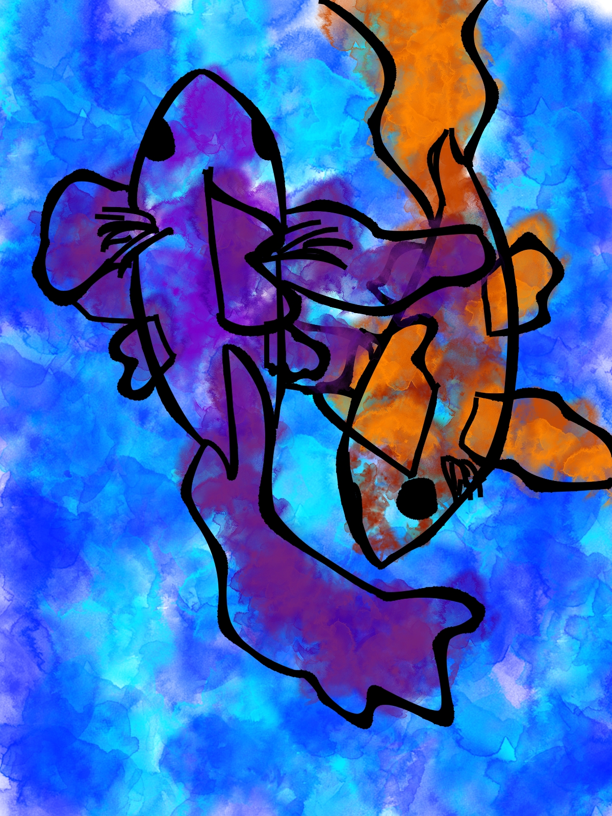 A Purple and Orange Fish
